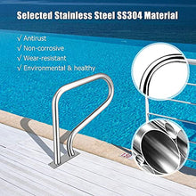 Pool Safety Handrails 3-Bend Pool Railing Swimming Pool Hand Rail Water Handrail Deck Mounted Braced Swimming Pool Handrail Stainless Steel Pool Stair Rail