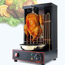 Dntum Shawarma Doner Maker, Automatic Rotation Vertical Kebab Grill, with Temperature Adjustment Switch and 2 Heating Tubes, for Roast Turkey, Taco Roast and Fried Chicken, Home Restaurant Kitchen