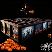 AIRMAT FACTORY Inflatable Maze Halloween Haunted House, Outdoor Inflatable Labyrinth Maze Game, Spooky Theme with Pumpkins/Bats/Ghosts, Includes Blower/Repair Kits, 36x13x6.6ft