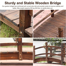 CMYUN Rustic Natural Wood Garden Bridge for Outside, Farm Creek Backyard Small Decorative Pond Bridges/Footbridge, 140cm/ 4.6ft Long
