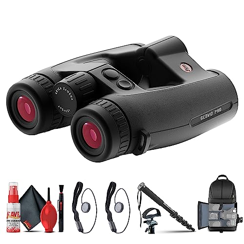 Leica 8x32 Geovid Pro Rangefinder Binoculars with Tripod Adapter, Backpack, Monopod, Cleaning Kit & Cap Keeper