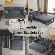 HomSof Convertible Queen Pull Out Sofa Bed Grey