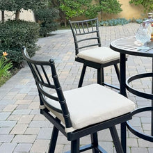 Darlee Bella Aluminum 3 Pc Patio Bar Set w/ 30-in Round Bar Table in Beige
