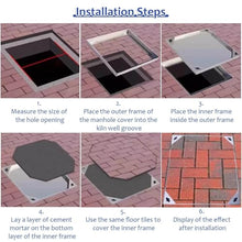 GJZDPMY Invisible Stainless Steel Manhole Covers Square Drainage Grates for Outdoor Paving Septic Pit Covers (33-41 Inches 40 x 40 cm)