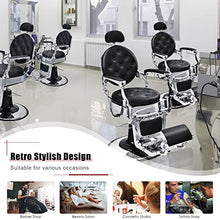 GLOBALWAY Vintage Barber Chair Hydraulic Recline Adjustable Black