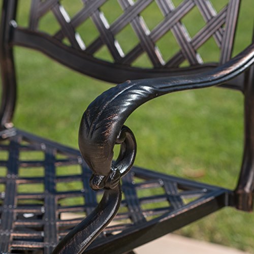 Christopher Knight Home 238779 Avon Cast Aluminum Copper Outdoor Bar Stool (Set of 2)