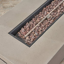 Great Deal Furniture Outdoor Loveseat and Fire Pit Set Grey with Dark Grey Cushions