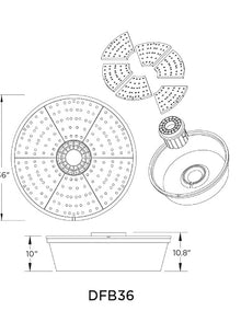 Little Giant DFB36, 36" Disappearing Water Fountain Basin