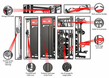 MiM USA Commercial Smith Machine Functional Trainer & Power Rack Black Red
