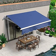 Retractable Patio Awning, Manual Deck Awning Sunshade Shelter With Crank Handle And Water-Resistant Polyester, Retractable Canopy For Yard, Porch, Balcony ( Color : Navy blue , Size : 16.4x11.5FT/5x3.
