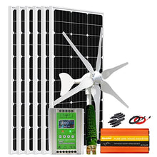 24V 1000W Wind Solar Power System: 400W Wind Turbine Generator + 6pcs 100W Monocrystalline Solar Panel +MPPT Hybrid Charge Controller+1KW Inverter (for 24V System Array)