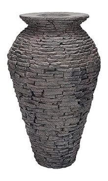 Aquascape 98939 Small Stacked Slate Urn Fountain for Pond Water Feature Landscape and Garden