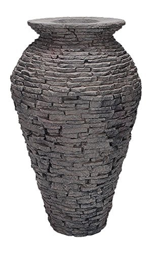 Aquascape 98939 Small Stacked Slate Urn Fountain for Pond Water Feature Landscape and Garden
