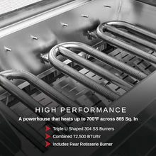 Fuego F36S-Pro-B 304SS w/Lights & Rear Burner Built-in Gas Grill, Stainless Steel