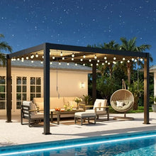 10'x12' Pergola with Adjustable Louvered Roof and Aluminum Frame