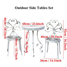 FKTHYO Outdoor Patio Bistro Dining Furniture Set with 2 Chairs and Side Table White/Green Color Options Pastoral Iron Art End Table Portable Picnic Tables for Indoor/Outdoor Use,Green