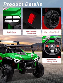OTTARO 24V XXXL 2-Seater Ride-On Car 4WD UTV Truck with Remote Control Green