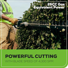 Greenworks 82V 24 in Pole Hedge Trimmer, 2.5 Ah Battery and Charger