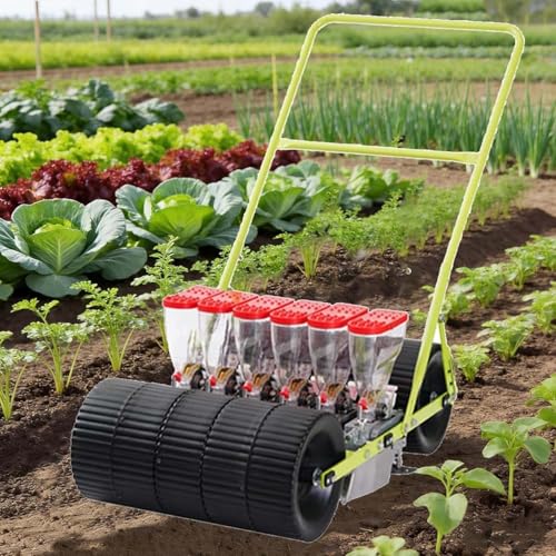 Seeder Seeder Precision Seeder Row Planter,Manual Seeder,Garden Spreaders,Hand Push Garden Seeder, Plants Hemp, Parsley Cabbage Radish, Etc for Small Gardens(Line 6)