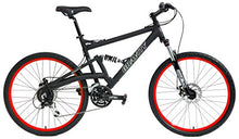Gravity 2024 FSX 2.0 Dual Full Suspension Mountain Suntour Matt Black with Red Wheels
