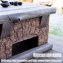 Fire Pits Outdoor Imitation Stone Outdoor Wood Fire Pit, Backyard Patio Garden Fireplace BBQ Grill Square Table, 75cm/29.5" (Kit 1)