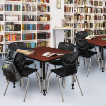 Regency Kee 48" Square Height Adjustable Classroom Table Cherry