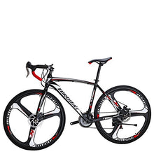EUROBIKE Road Bike TSM550 21 Speed 49 cm Frame Dual Disc Brake 700C 3-Spoke Wheels Black White K Wheel