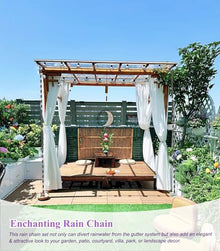 LZPHGB Metal Non-Rusting Rain Chain for Effective Eaves Drainage, Decorative Water Catcher Alternative to Downspouts, Enhances Porch Aesthetics,Black-7m (23ft)