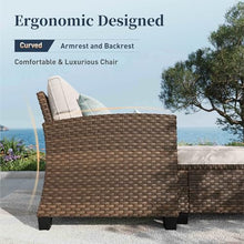 SUNSHINE VALLEY Patio Furniture Set Outdoor Brown Wicker Conversation Sets
