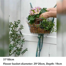 SPXTOM Hanging Bicycle Planter, Vintage Art Deco Wall Ornament, Flower Display Stand Cart, for Home Decor Patio Garden Flower Shop Indoor Outdoor(Green)