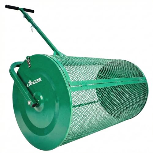 LANDZIE - Compost Spreader 36 Inch, Peat Moss & Top Soil Roller