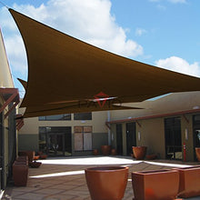 Patio Paradise 20' x 33' x 38.6' Triangle Super Ring Sun Shade Sail Brown, Large Shade Canopy Outdoor Heavy Duty Strengthen UV Block Fabric A-Ring Metal Spring Reinforcement - Customized