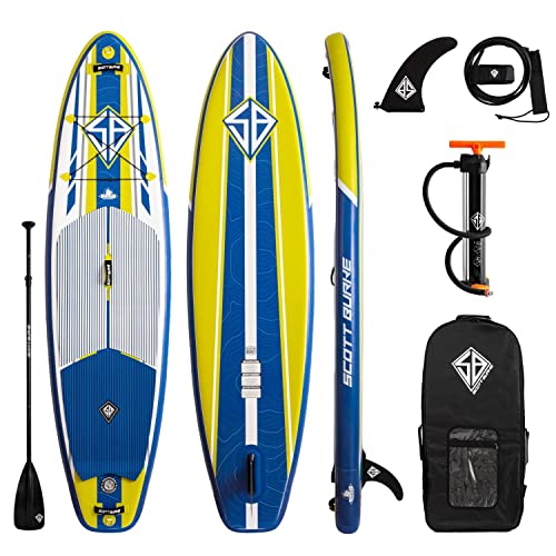 Scott Burke Inflatable Stand Up Paddle Board I-SUP Blue/Yellow