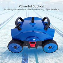 zcjysqav Wall Climbing Robotic Pool Cleaner, Pool Cleaner Robot with Fine Filter and 49ft Cable, Pool Surface Skimmer Cleaner, Smart Navigation