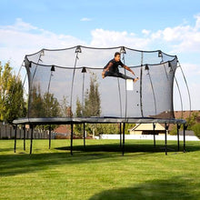 Skywalker Trampolines Epic Series 16 FT Round Outdoor Trampoline with Enclosure Net Black and Gray