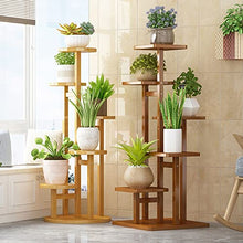 ZHOUYANB Solid Wood Plant Stand Floor Standing Flower Pot Holder For Indoor And Outdoor Use Stylish Storage Rack Garden Balcony Or Living Room Easy To Assemble Color (wood Square) (brown Round)