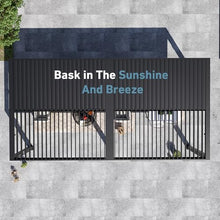 Big Leaf 10'x20' Louvered Pergola with USB Charging Station - Outdoor Aluminum Pergola with Built-in Drainage, Privacy Netting & Weatherproof Curtains, Patio Cover for Deck, Easy Assembly, Black