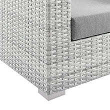Modway Convene Wicker Rattan Outdoor Patio Left-Arm Loveseat in Light Gray Gray