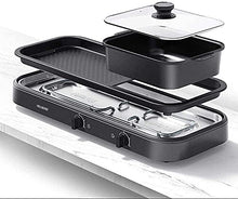 Hot Pot/Smoke-free/Electric Barbecue/Two-in-one/Double-Controls The Indoor Non-Stick Grill Suitable for 5-10 people 2200W,A (Color : A)