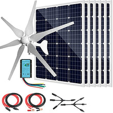 1120 Watts Solar Wind Turbine Generator Power Kit: 1pc 400 Watt Wind Turbine + 6pcs 120W Mono Solar Panels + 1pc Solar Wind Hybrid Controller