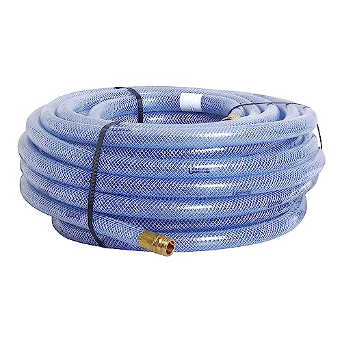 Underhill UltraMax Commercial Garden Water Hose 100 ft, Flexible, Anti-Kink, Non-Conductive, 600 psi, H75-100C, 3/4 Inch x 100 ft, Clear