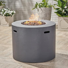 Premium Magnesium Oxide Outdoor Fire Pit with High-Output Burner for Backyard Gatherings and Patio Ambiance (Dark Grey + Magnesium Oxide)