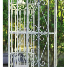 Outdoor Arch Trellis with Arched Bench, Wrought Iron Stand, Garden Decor for Courtyards, Villas, and Homes(A)