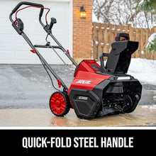SKIL PWR CORE 40 Brushless 40V 20 in. Single Stage Snow Blower Kit, 30'ft Throwing Distance, Includes 6.0Ah Battery and Charger- SB2001C-10 red