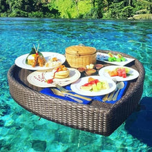 ERoomQ Swimming Pool Floating Tray Floating Tray, Floating Tray for Pool, Floating Serving Trays, Swimming Pool Floats for Adults for Sandbars, Spas, Bath, and Parties (Leaf Shape 80 * 60 * 15Cm)