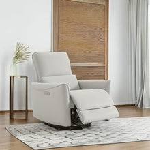 Oversized Power Recliner Chair with Heat and Massage, Heavy Duty Leather Upholstered Living Room Sofa, Comfortable Electric Reclining Nursery Rocker for Adults