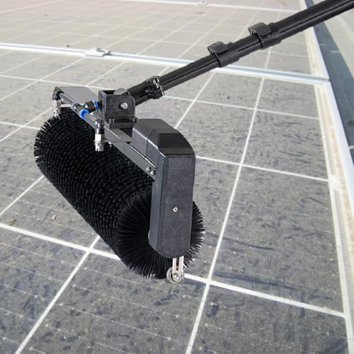 Solar Cleaning Roller Brush,Extendable Solar Panel Cleaning Brush Kit - 11.5/18.5/24.6Ft Long Reach Water Fed Pole, 23.6In Wide for Roofs, Vinyl Siding, Pools - 5.5M Effi,7.5M