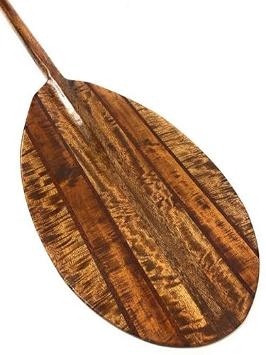 Tikimaster Exquisite Koa Paddle with Inlay 50 in Oahu Built Yellow