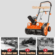 UWYTGF 2200W Electric Snow Plow, Electric Push Snow Shovel with Led Headlights and 180° Chute Rotation, Cleaning Width 45.7Cm and Cleaning Height 25.4Cm, 7.6M Snow Throwing Distance,