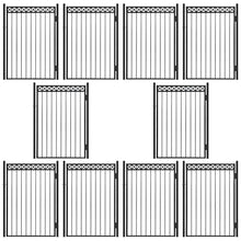 Fencer Wire Heavy Duty Flat Top X-Pattern Decorative Fence Gate Black, 6FT x 4FT, Pack of 10